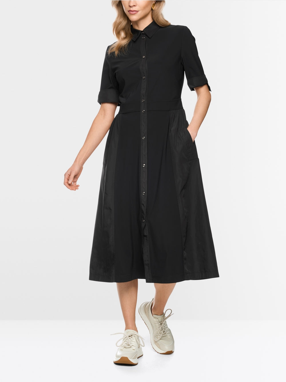Marc Cain Sports Black Stretch Midi Shirt Dress