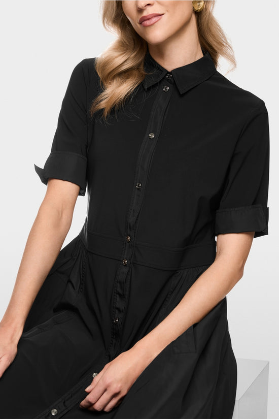 Marc Cain Sports Black Stretch Midi Shirt Dress