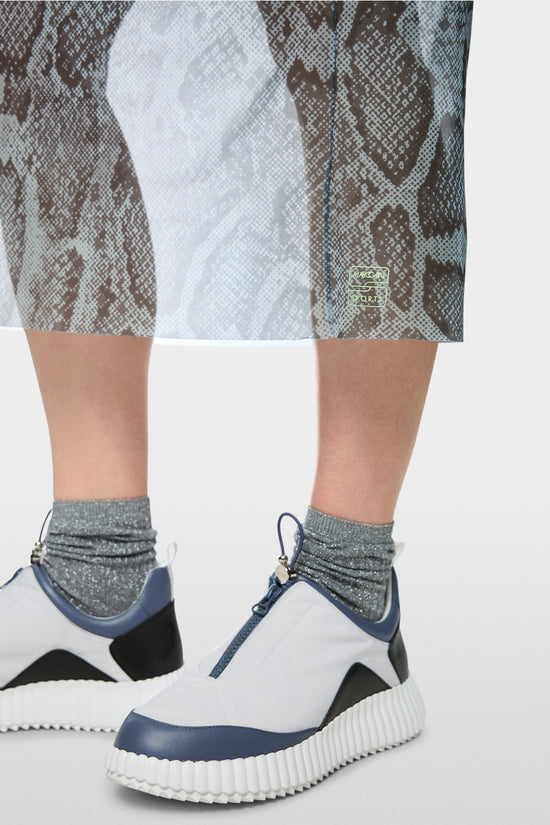 Marc Cain Sports Blue Mist Mesh Dress with Snake Print
