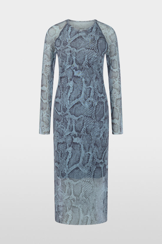 Marc Cain Sports Blue Mist Mesh Dress with Snake Print