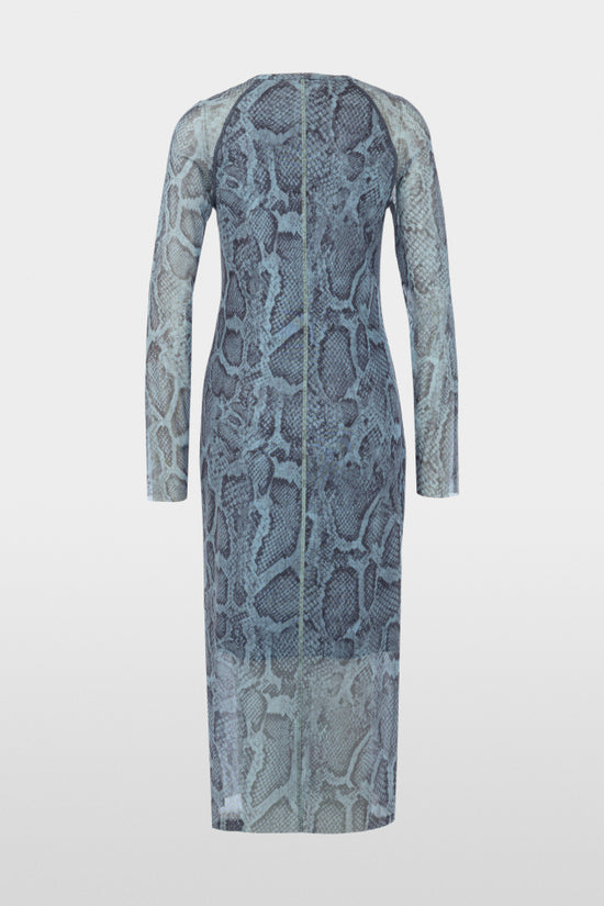 Marc Cain Sports Blue Mist Mesh Dress with Snake Print