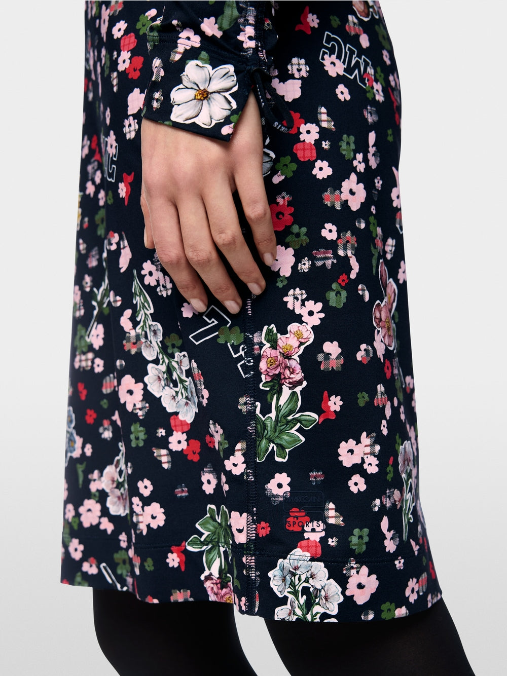 Marc Cain Navy Turtleneck dress with All-Over Print