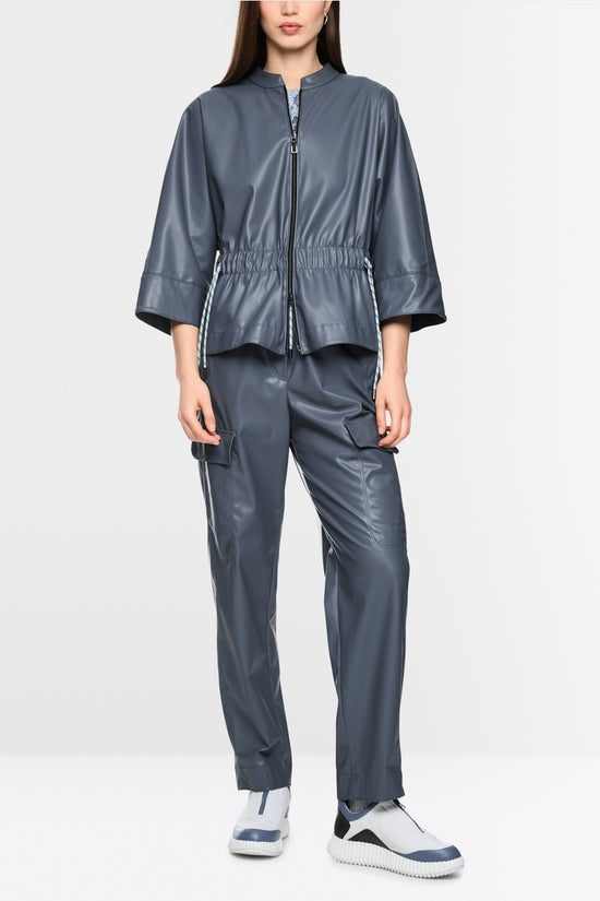 Marc Cain Sports Grey Faux Leather Jacket