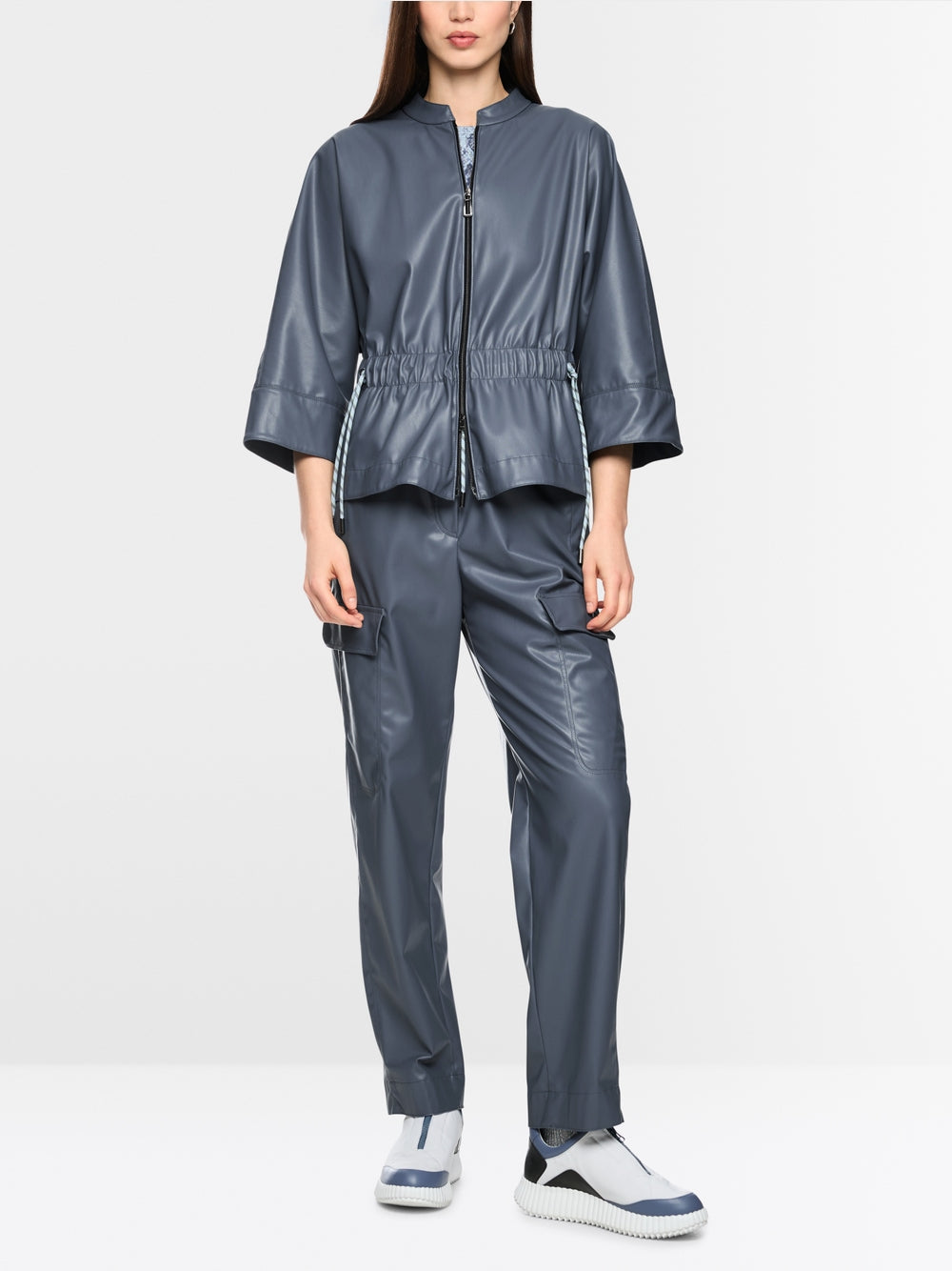 Marc Cain Sports Grey Faux Leather Jacket