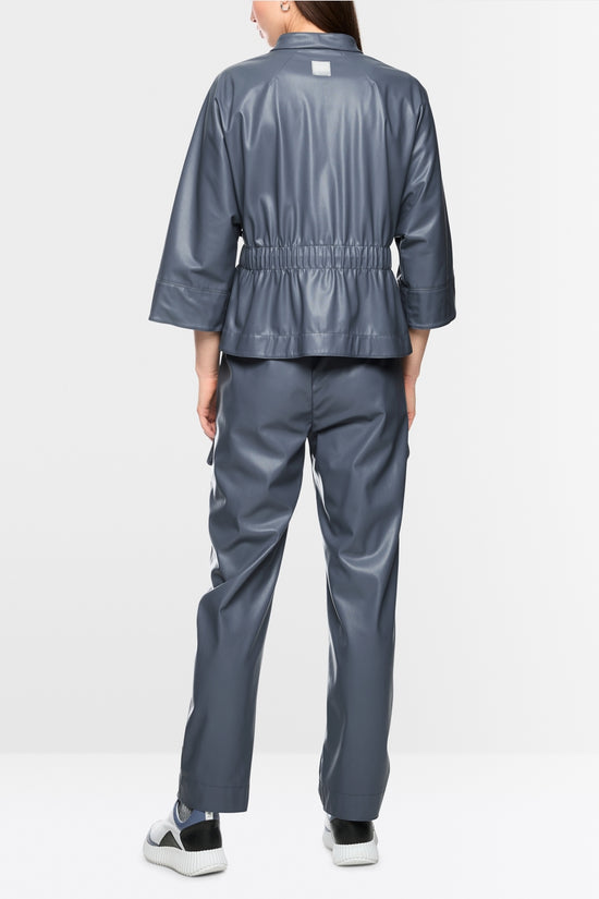 Marc Cain Sports Grey Faux Leather Jacket