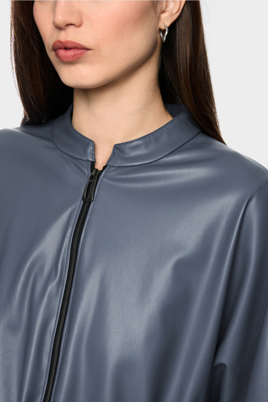 Marc Cain Sports Grey Faux Leather Jacket