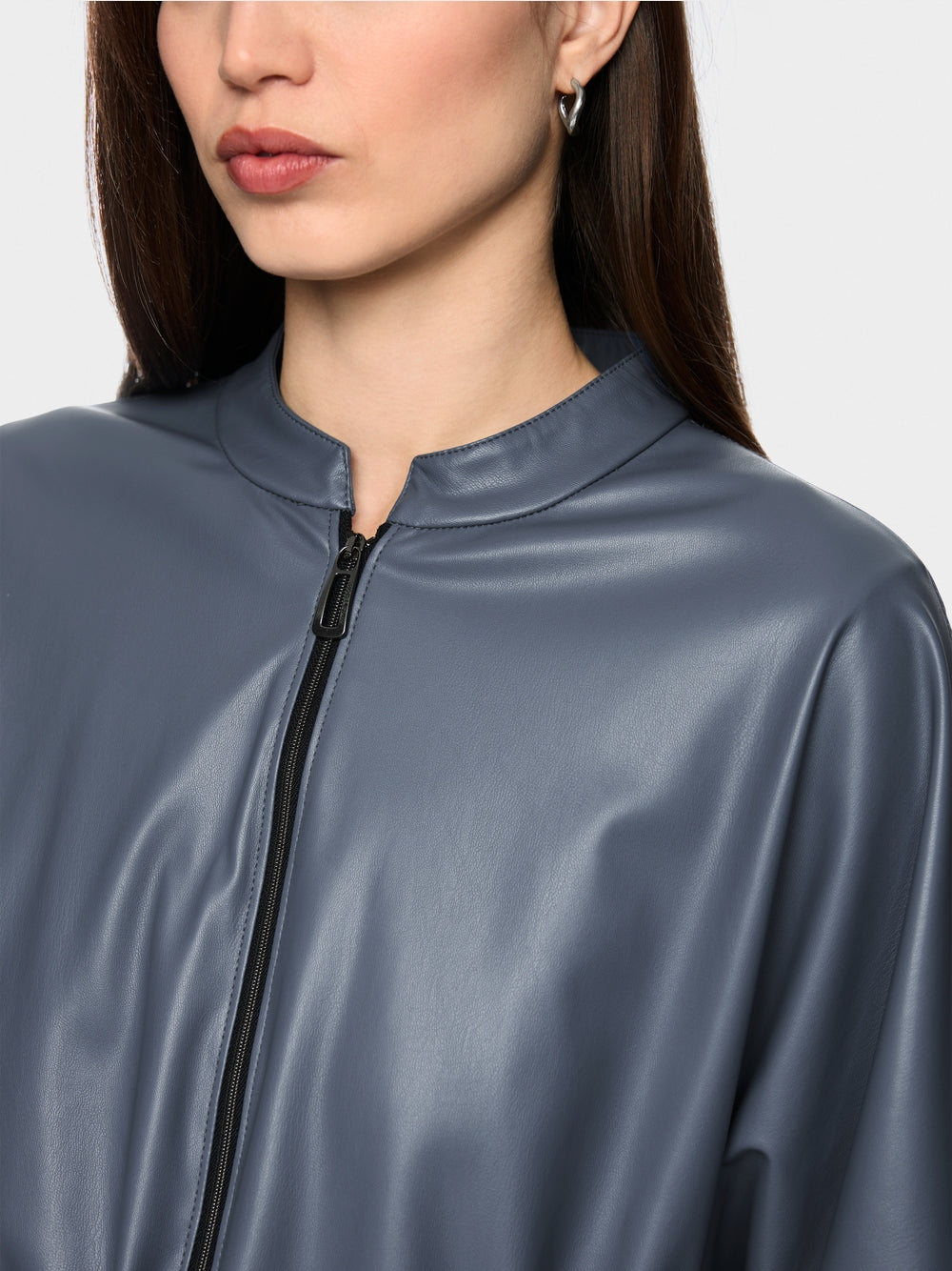 Marc Cain Sports Grey Faux Leather Jacket