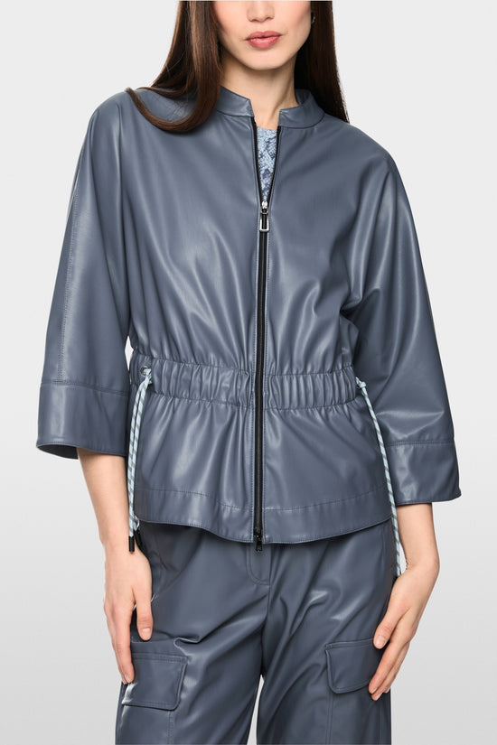 Marc Cain Sports Grey Faux Leather Jacket