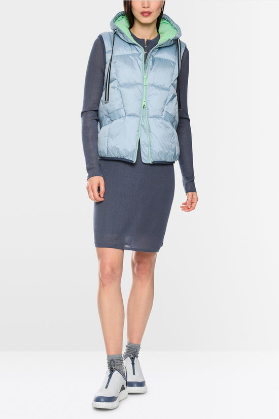 Marc Cain Sports Blue Hooded Quilted Gilet
