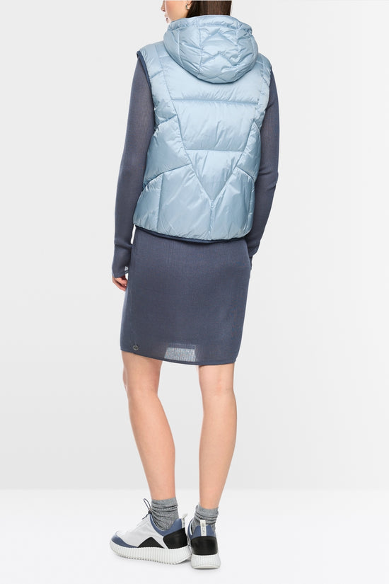 Marc Cain Sports Blue Hooded Quilted Gilet