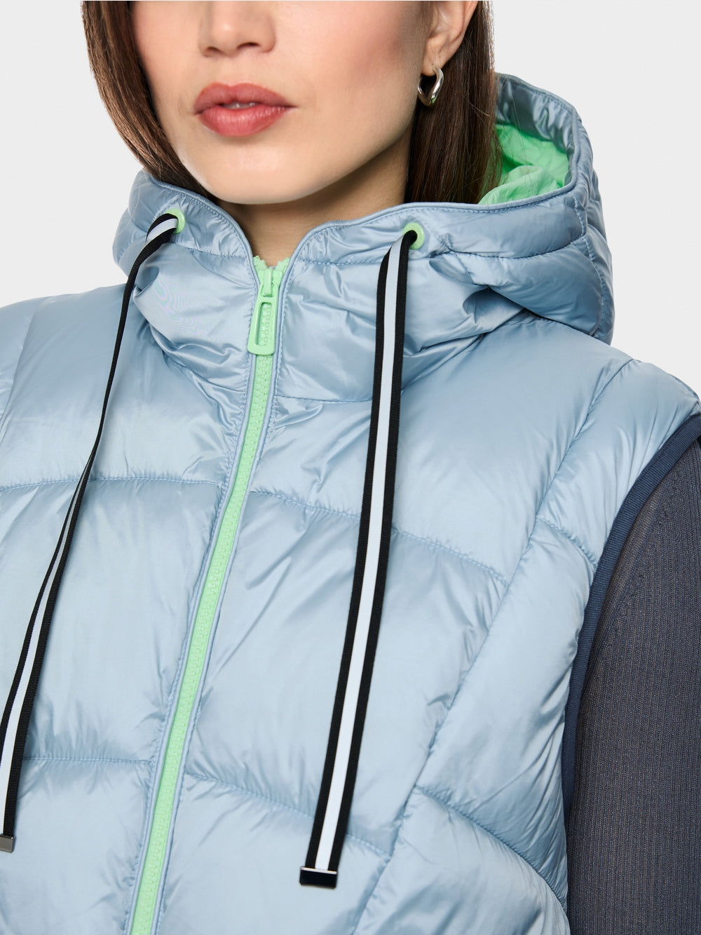Marc Cain Sports Blue Hooded Quilted Gilet