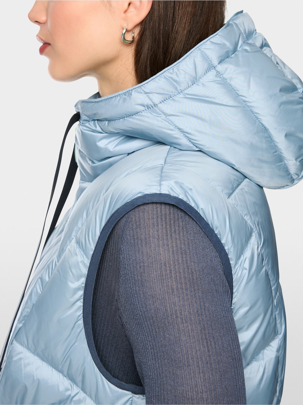 Marc Cain Sports Blue Hooded Quilted Gilet