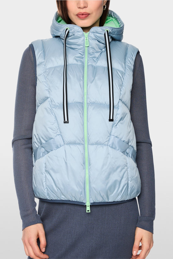 Marc Cain Sports Blue Hooded Quilted Gilet