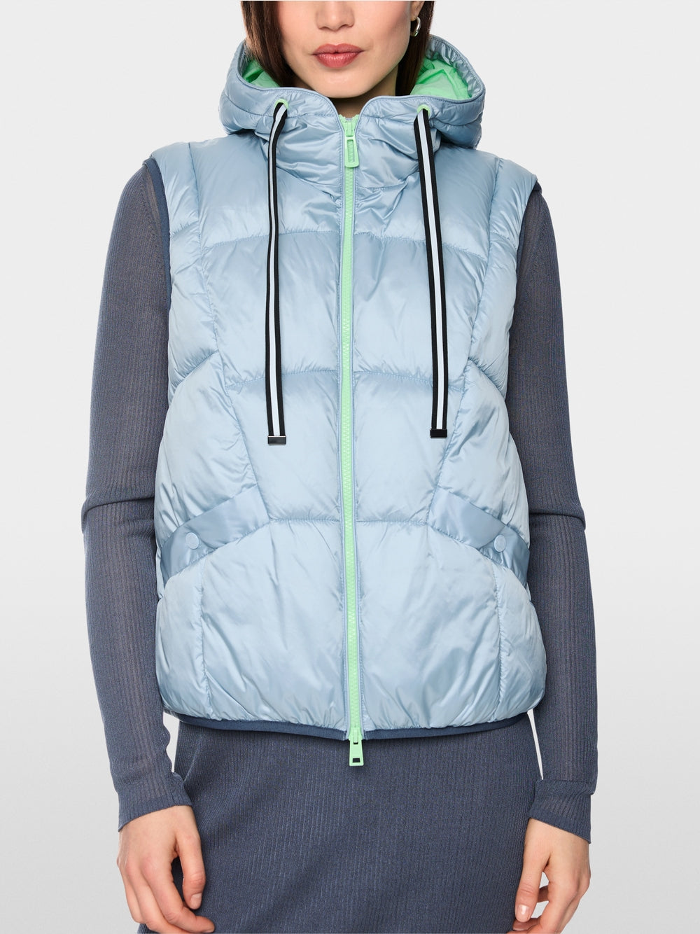 Marc Cain Sports Blue Hooded Quilted Gilet