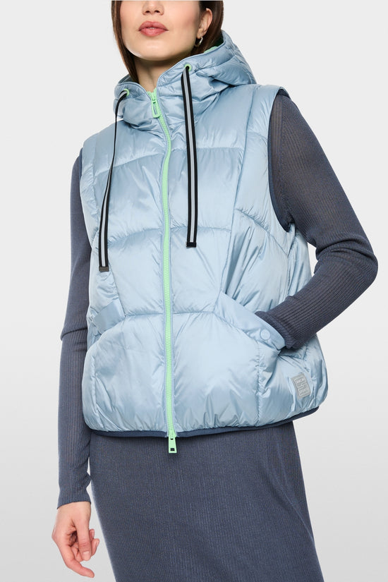 Marc Cain Sports Blue Hooded Quilted Gilet