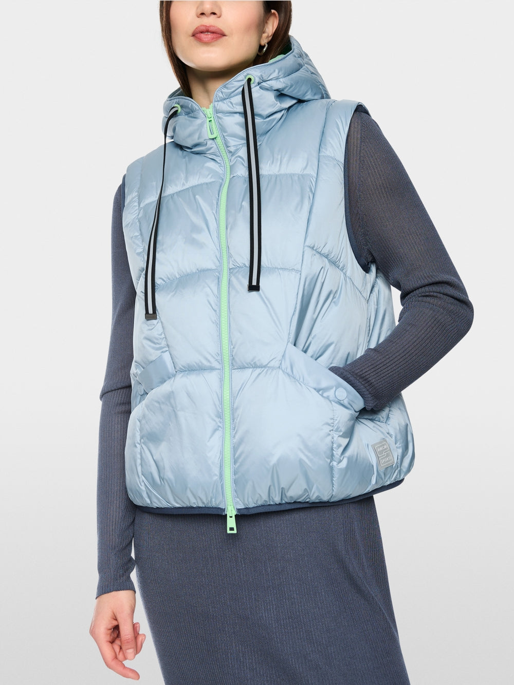 Marc Cain Sports Blue Hooded Quilted Gilet