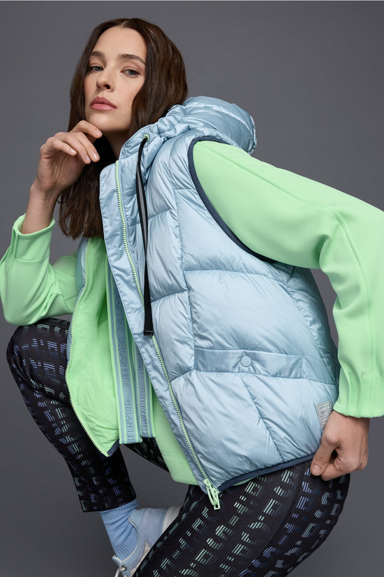 Marc Cain Sports Blue Hooded Quilted Gilet