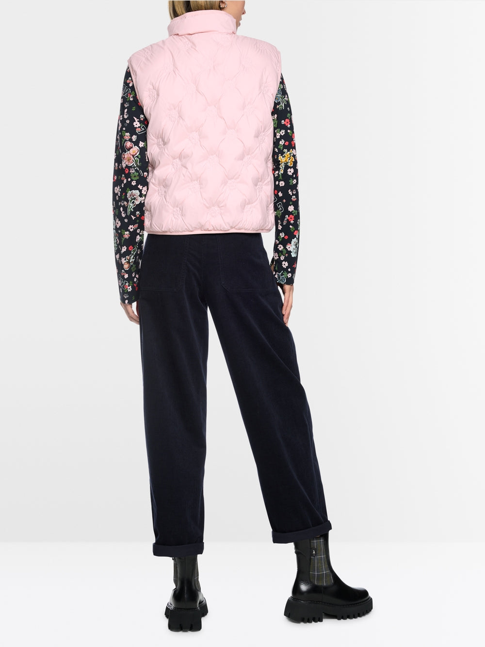 Marc Cain Sport Pink Reversible Teddy Gilet with Quilting