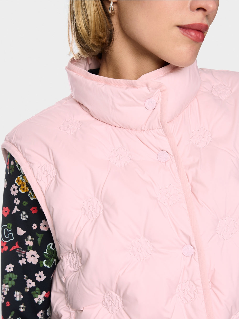 Marc Cain Sport Pink Reversible Teddy Gilet with Quilting