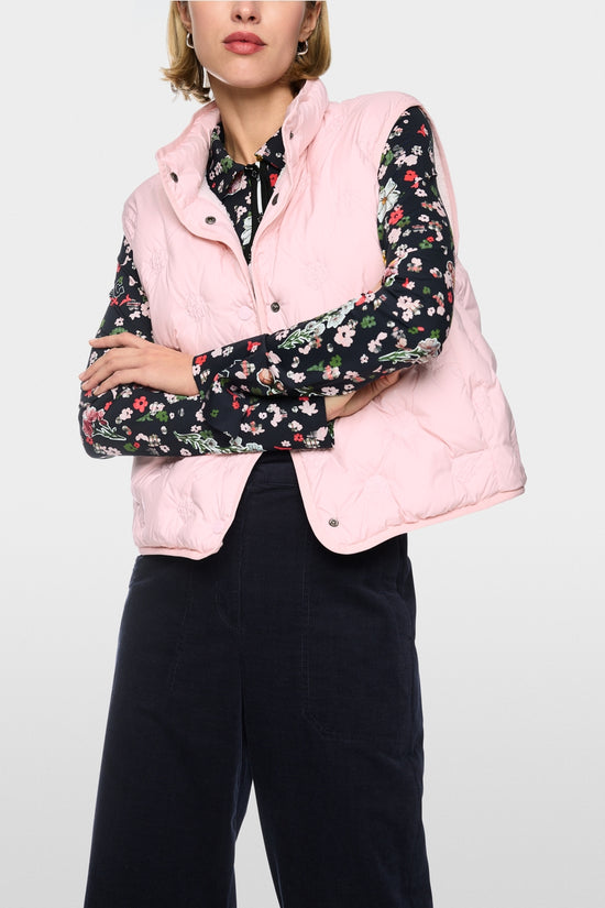 Marc Cain Sport Pink Reversible Teddy Gilet with Quilting