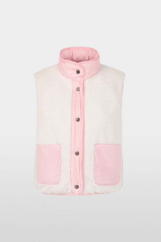 Marc Cain Sport Pink Reversible Teddy Gilet with Quilting