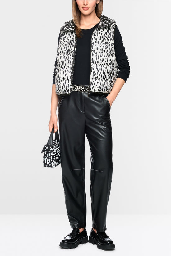 Marc Cain Sports White/Black Print Reversible Gilet