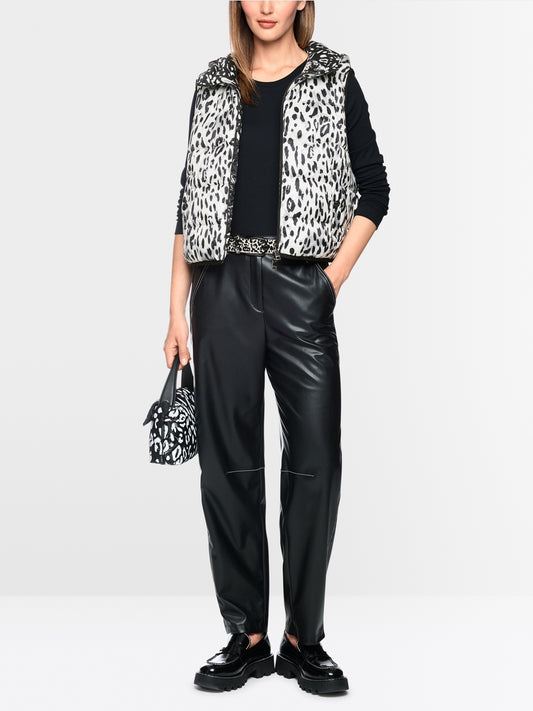 Marc Cain Sports White/Black Print Reversible Gilet