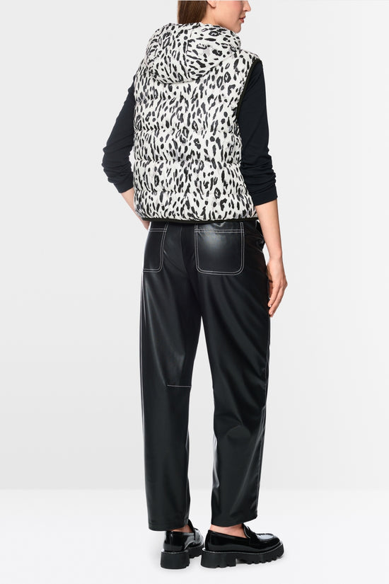 Marc Cain Sports White/Black Print Reversible Gilet