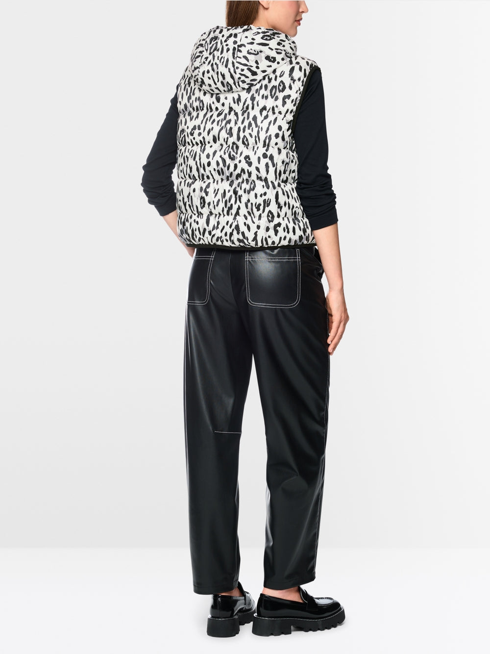 Marc Cain Sports White/Black Print Reversible Gilet