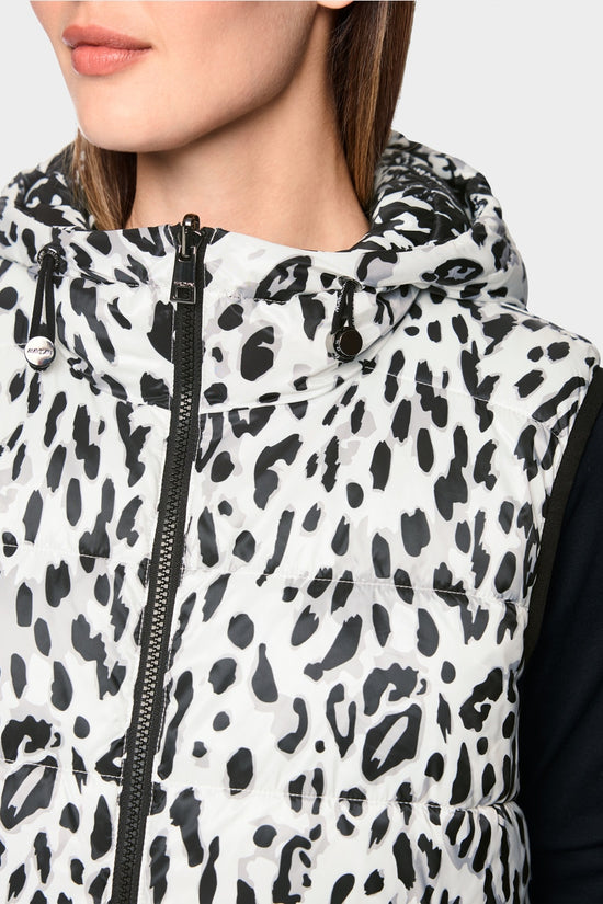 Marc Cain Sports White/Black Print Reversible Gilet