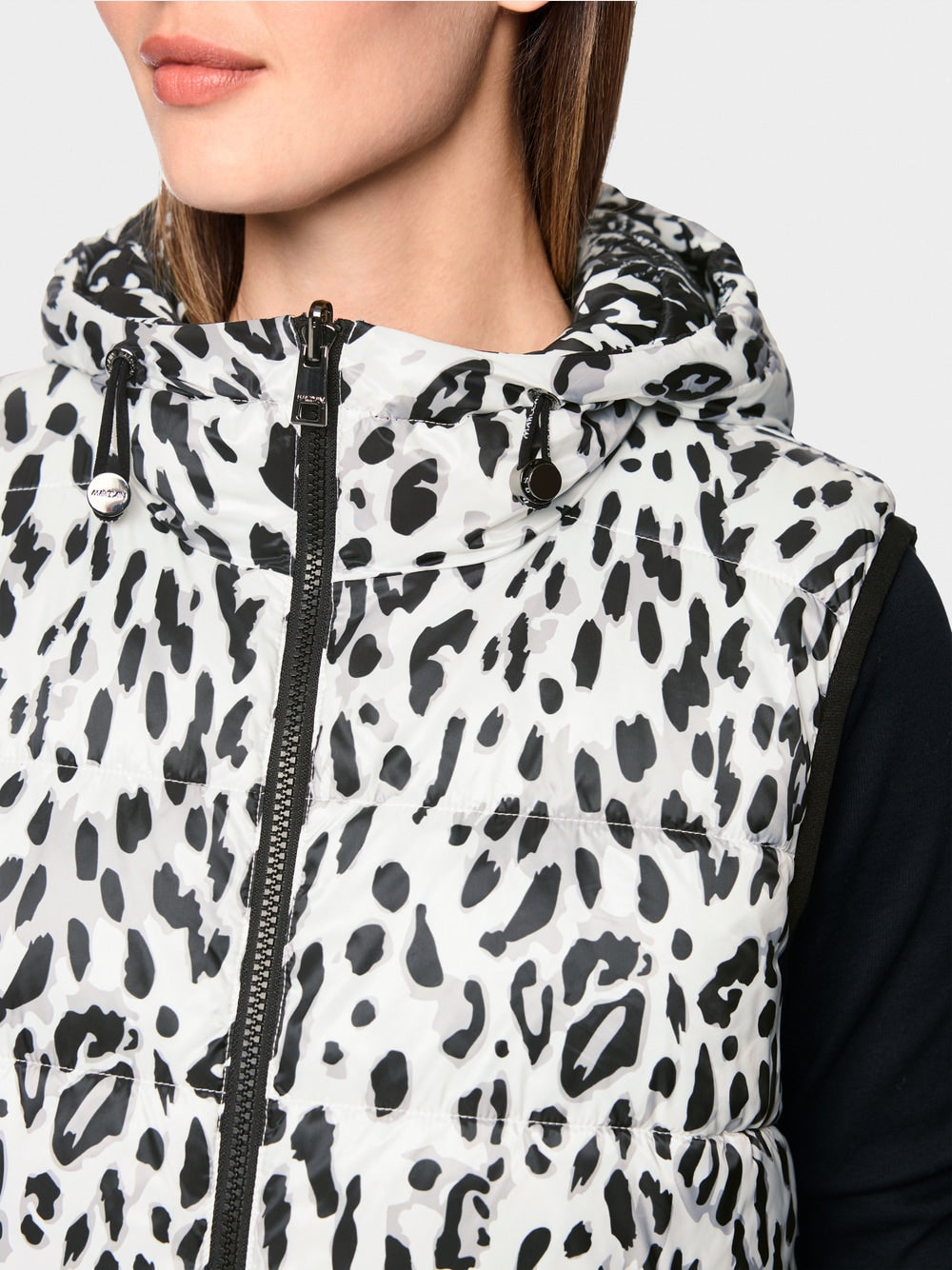 Marc Cain Sports White/Black Print Reversible Gilet