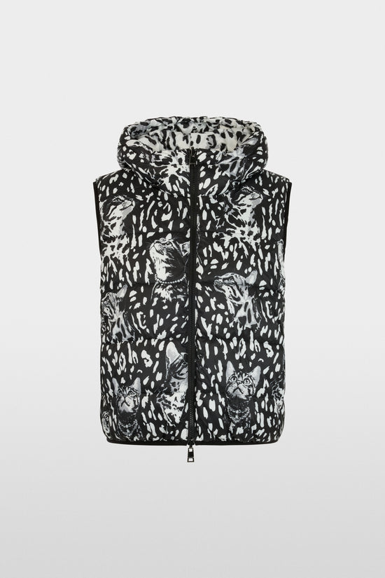 Marc Cain Sports White/Black Print Reversible Gilet