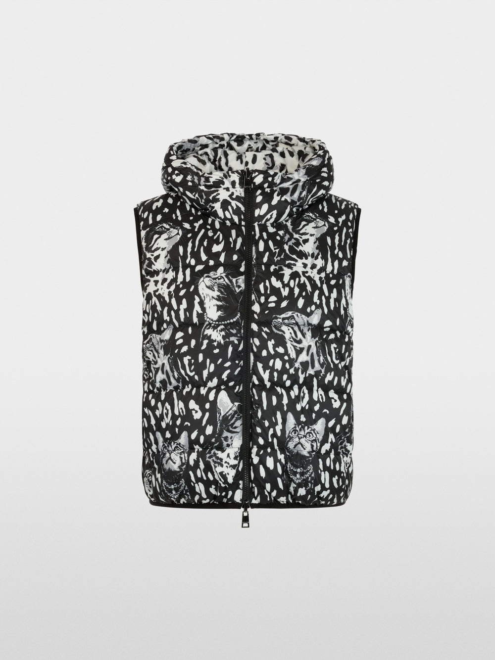 Marc Cain Sports White/Black Print Reversible Gilet
