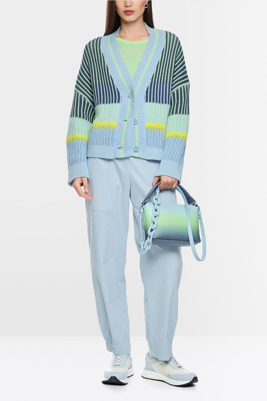 Marc Cain Sports Blue Oversized Stripe Cardigan