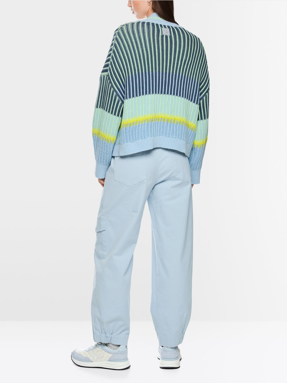Marc Cain Sports Blue Oversized Stripe Cardigan