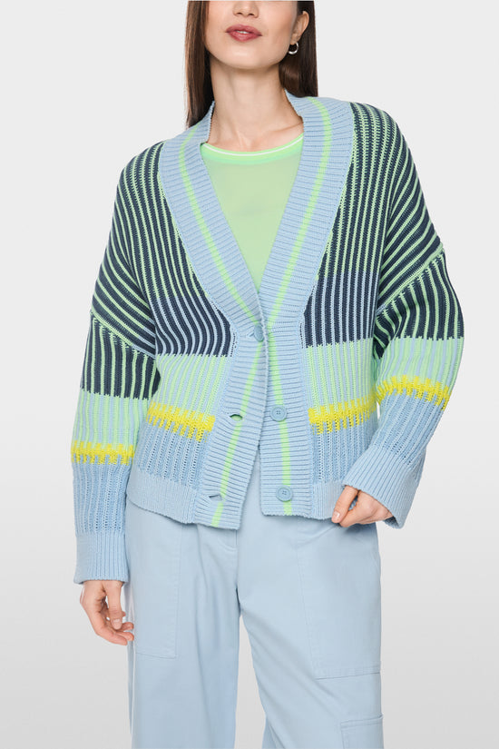 Marc Cain Sports Blue Oversized Stripe Cardigan