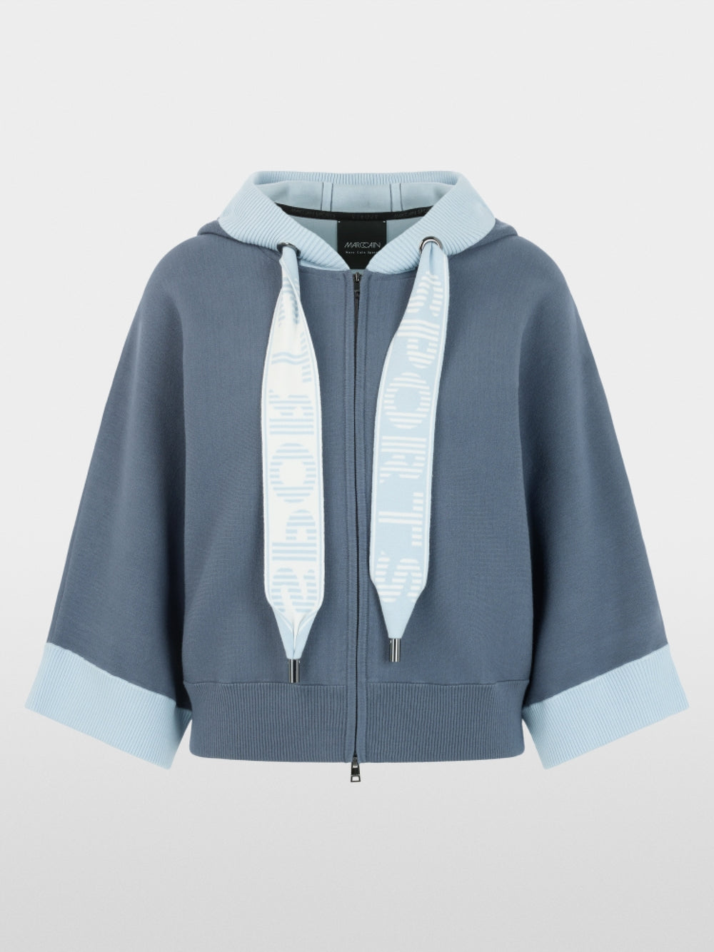 Marc Cain Sports Grey Oversized Zip Cardigan with Hood