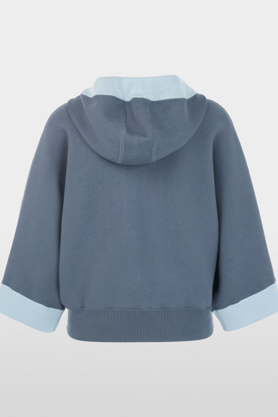 Marc Cain Sports Grey Oversized Zip Cardigan with Hood