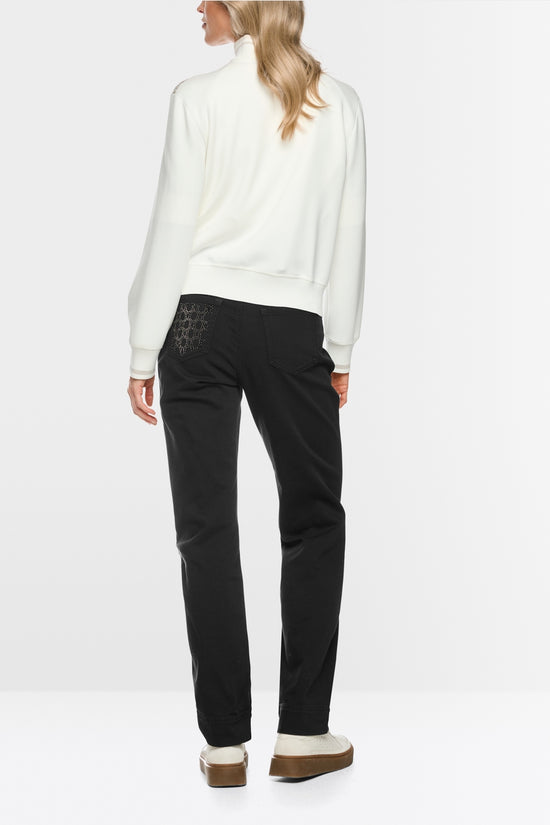 Marc Cain Sports Smoke Coloured Two Way Zip Patterned Cardigan