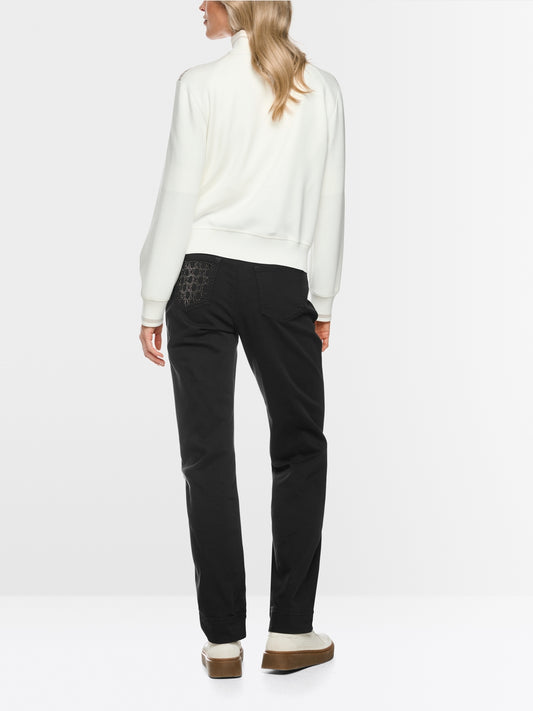 Marc Cain Sports Smoke Coloured Two Way Zip Patterned Cardigan