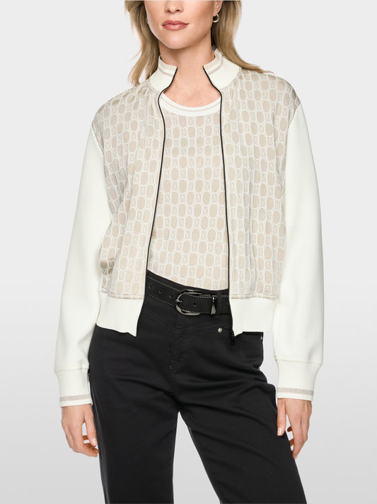 Marc Cain Sports Smoke Coloured Two Way Zip Patterned Cardigan