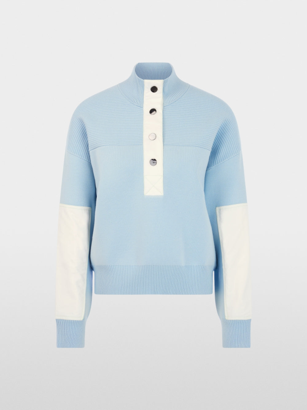 Marc Cain Sports Blue Oversized Sweater with Stan-Up Collar