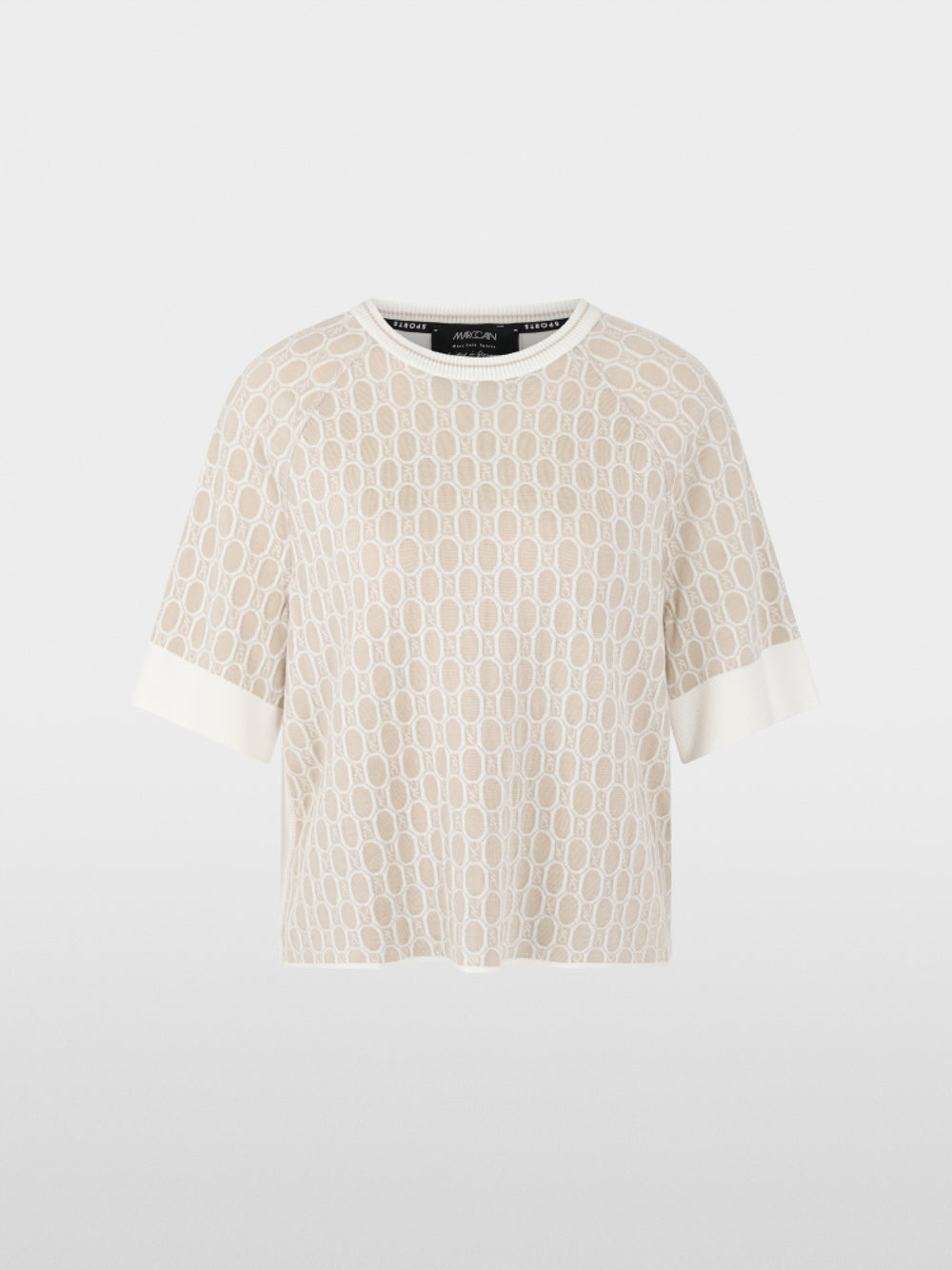 Marc Cain Sports Smoke Coloured Crew Neck Patterned Sweater