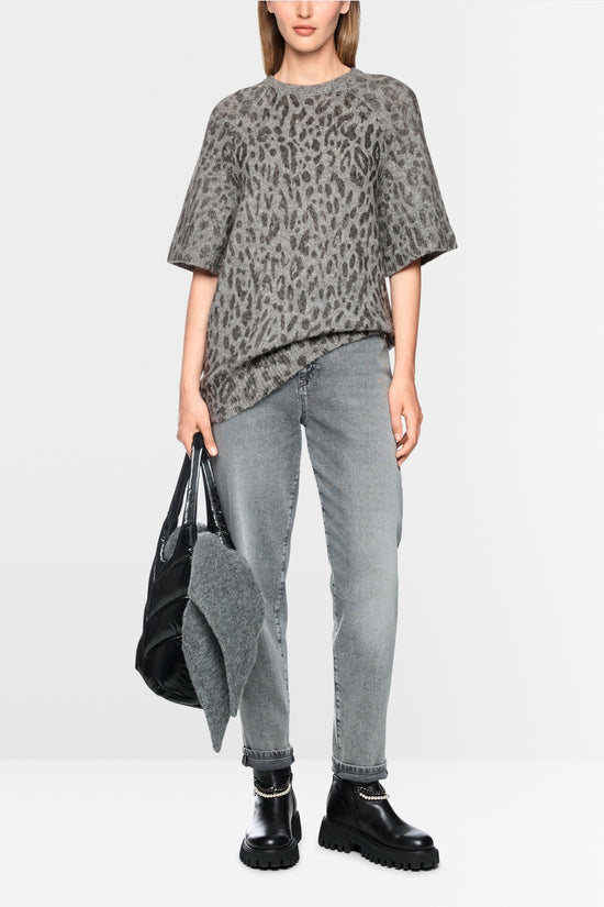 Marc Cain Sports Grey Animal Print Long Length Sweater