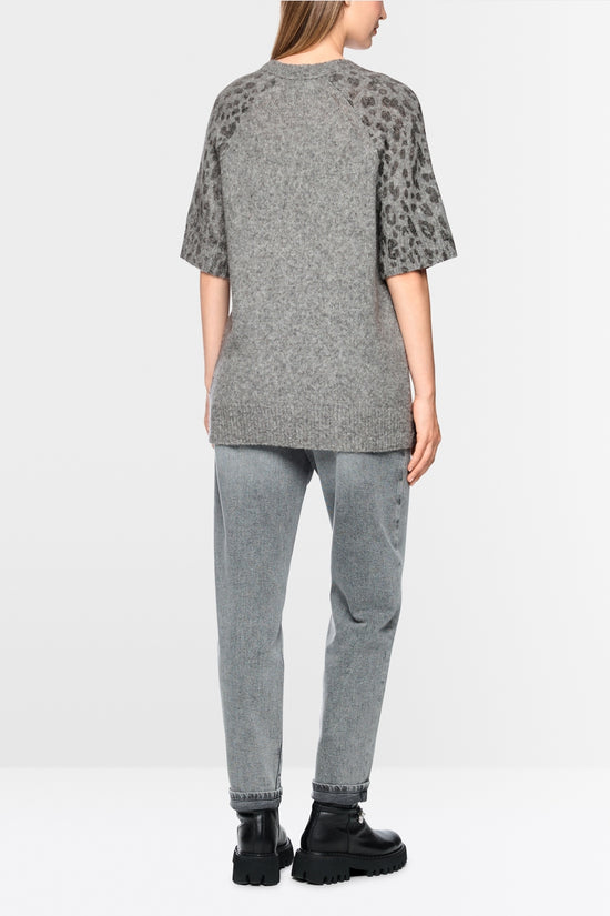 Marc Cain Sports Grey Animal Print Long Length Sweater