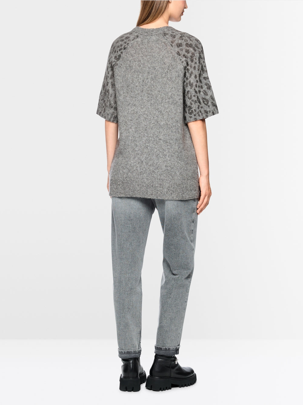 Marc Cain Sports Grey Animal Print Long Length Sweater