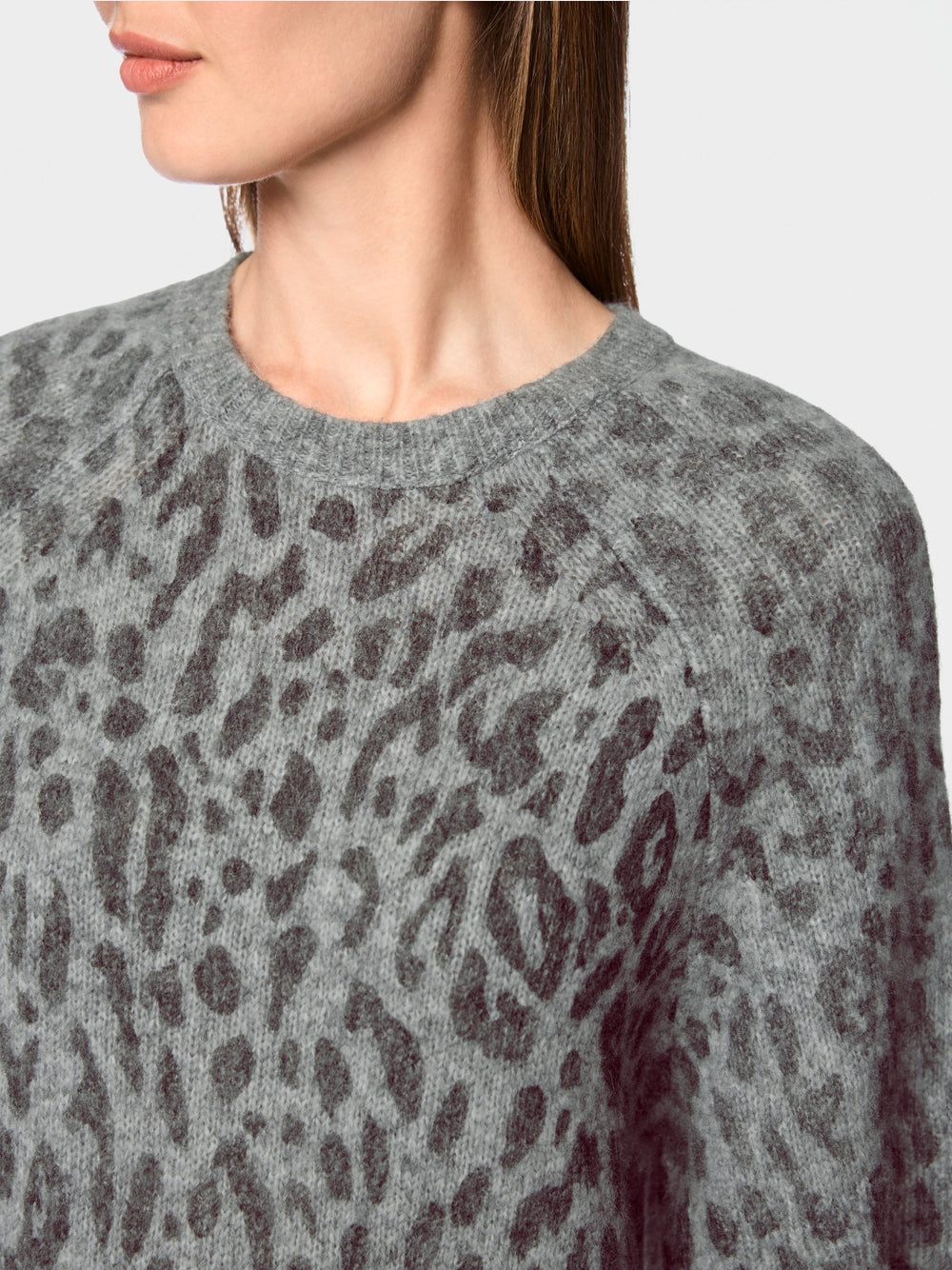Marc Cain Sports Grey Animal Print Long Length Sweater