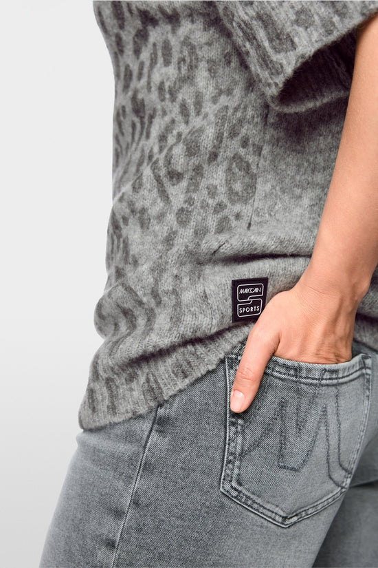 Marc Cain Sports Grey Animal Print Long Length Sweater