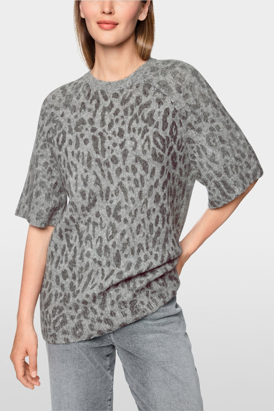 Marc Cain Sports Grey Animal Print Long Length Sweater