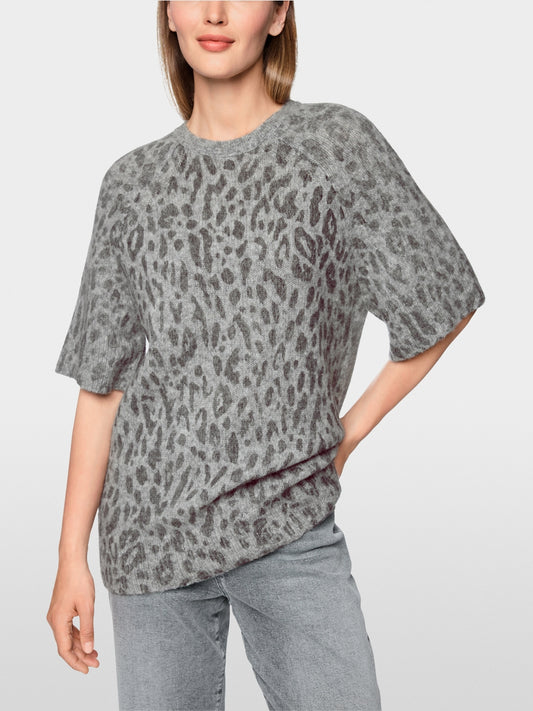 Marc Cain Sports Grey Animal Print Long Length Sweater